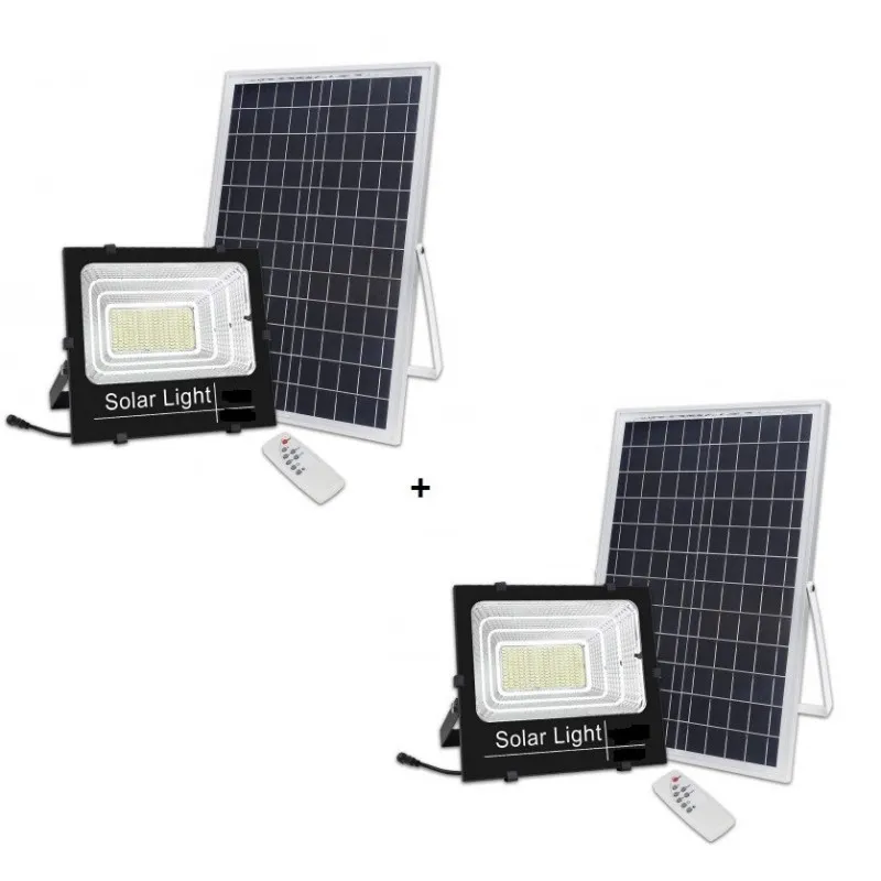 Set 2 x Proiector cu panou solar Jortan 50w, 6500k