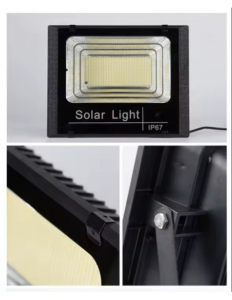 Proiector LED 100W cu panou solar, telecomanda inclusa