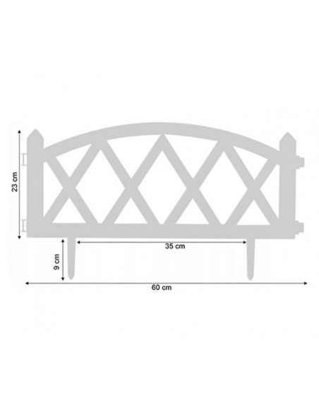 Set 10 x gard decorativ 59.5x33 cm, plastic alb