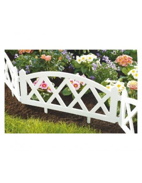 Set 10 x gard decorativ 59.5x33 cm, plastic alb