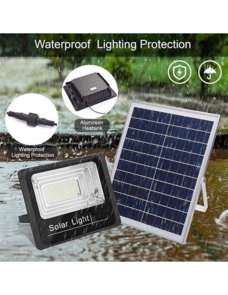 Proiector Solar LED 50W cu Panou Solar Mare, IP66, Jortan