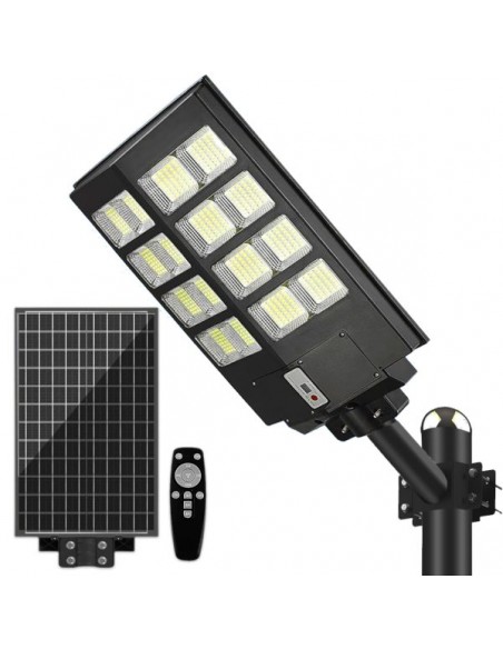 Lampa solara stradala dubla,cu Telecomanda si Suport Metalic