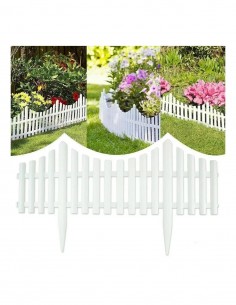 Set 5 garduri decorative 60 x 32 cm din plastic ALB