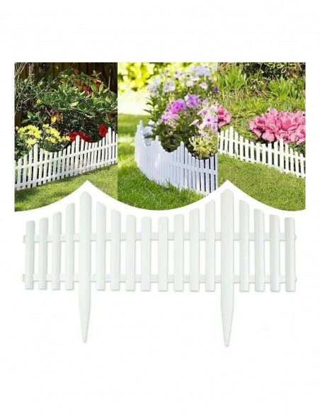 Set 5 garduri decorative 60 x 32 cm din plastic ALB