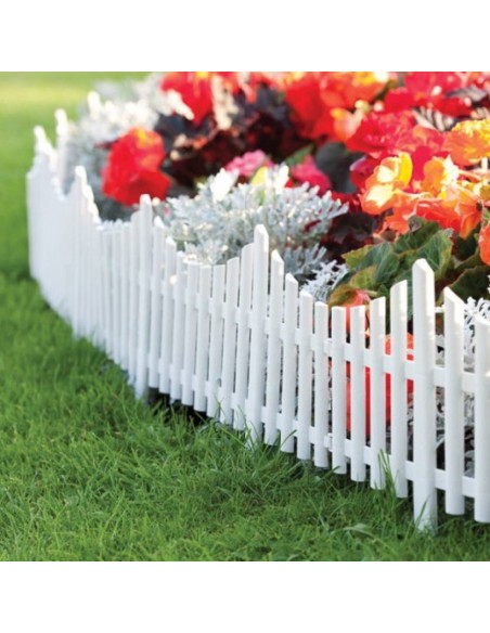 Set x10 garduri decorative din plastic, 60 x 32 cm, ALB