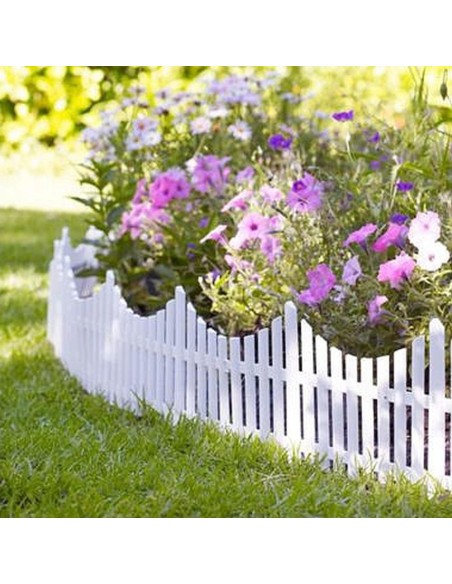 Set x10 garduri decorative din plastic, 60 x 32 cm, ALB