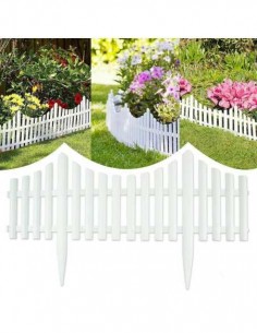 Set x10 garduri decorative din plastic, 60 x 32 cm, ALB 2