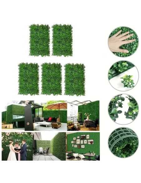 Set 5 x Gard artificial cu frunze din Cisimir 60x40 cm