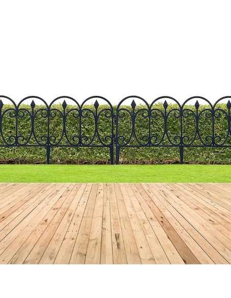 Set 10 garduri decorative pentru gradina negru 60x32cm