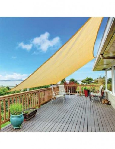 Copertină de Umbrire 3x3 m, Crem, 180 g/mp, cu 4 Inele de