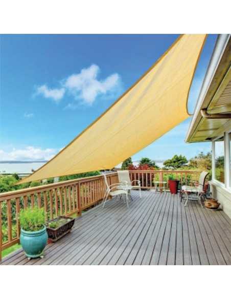 Copertină de Umbrire 3x3 m, Crem, 180 g/mp, cu 4 Inele de