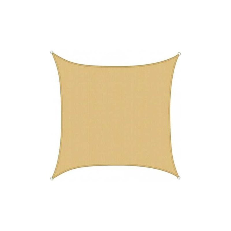 Copertină de Umbrire 3x3 m, Crem, 180 g/mp, cu 4 Inele de