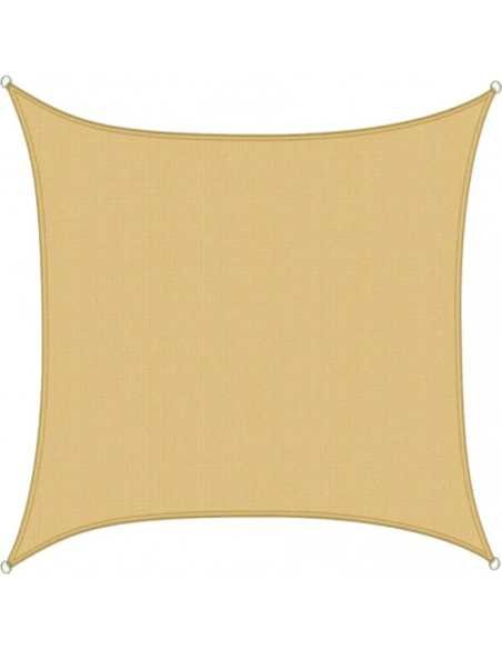 Copertină de Umbrire 3x3 m, Crem, 180 g/mp, cu 4 Inele de