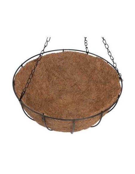 Suport pentru ghiveci cu lant 30x14cm, rotund, Otel, Fibra Cocos