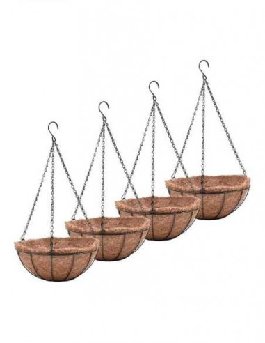 Suport pentru ghiveci cu lant 25.5x13cm, rotund, Otel, Fibra