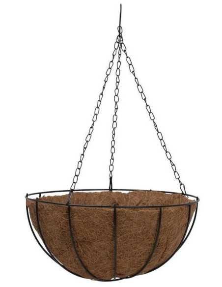 Suport pentru ghiveci cu lant 25.5x13cm, rotund, Otel, Fibra