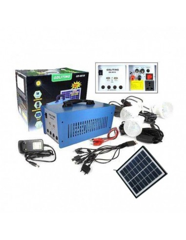 Kit solar de iluminat, GD 8018, 12V12A cu panou solar 18V 20W