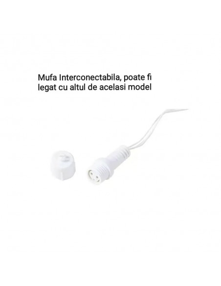 Instalatie turturi pentru Craciun, Flash, Fir Alb, 25 M Led
