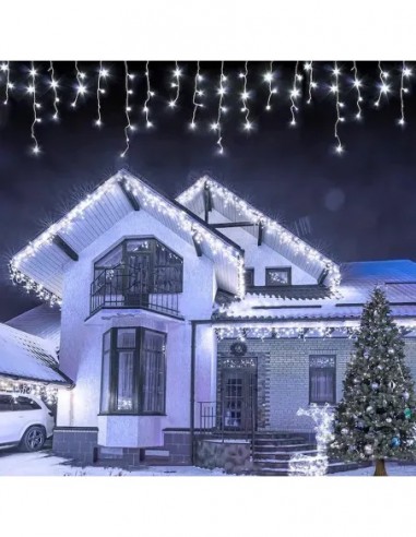 Instalatie turturi pentru Craciun 25 M, Flash, Fir Alb, Led