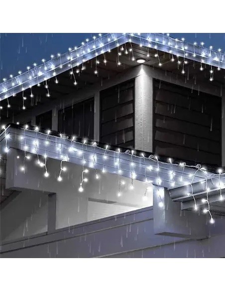 Instalatie turturi pentru Craciun 25 M, Flash, Fir Alb, Led