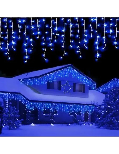 Instalatie turturi pentru Craciun 25 M, Flash, Fir Alb, Led