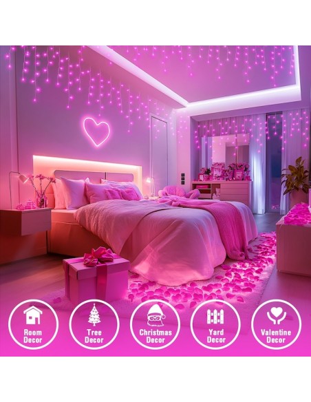 Instalatie Craciun Turturi cu Flash, 23.5m, 500 LED-uri Fir Alb