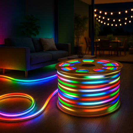 Furtun LED Neon Flex, Tip Banda,100m – Alb Rece / Alb Cald /