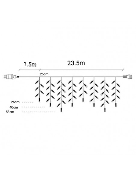 Instalatie premium tip franjuri/turturi cu flash, 23.5m
