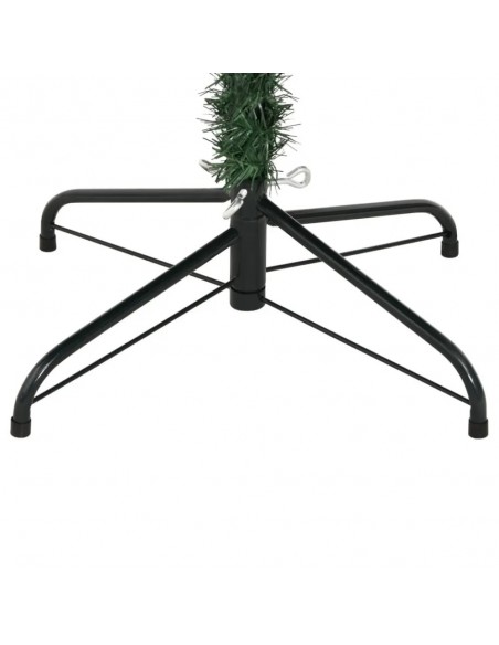 Brad artificial verde cu varfuri albe, 210 cm cu 650 ramuri si