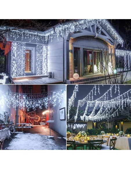 Instalatie perdea tip turturi pentru Craciun, 25m, 500 led