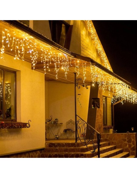 Instalatie perdea tip turturi pentru Craciun, 25m, 500 led