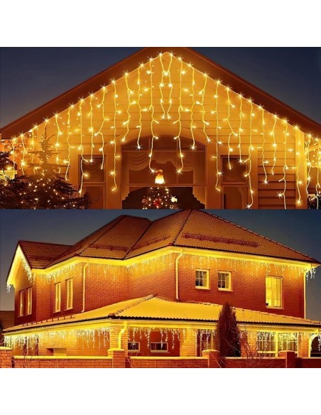 Instalatie perdea tip turturi pentru Craciun, 25m, 500 led