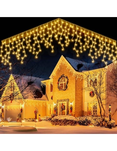 Instalatie perdea tip turturi pentru Craciun, 25m, 500 led