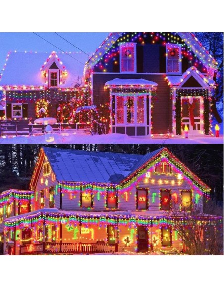 Instalatie perdea tip turturi pentru Craciun, 25m, 500 led