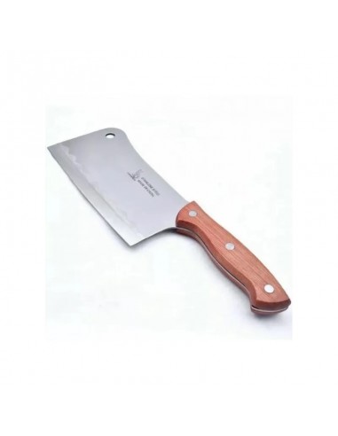Satâr macelărie 32 cm, oțel, mâner lemn culoare maro, 958 g