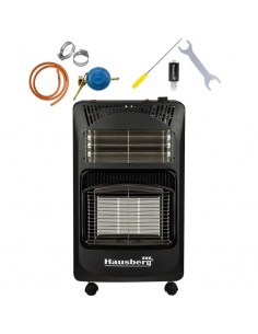 Soba gaz HB-1022NG + electrica, 4,2kW, negru + pachet 2