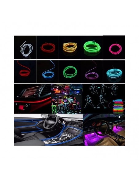Bandă LED decorativă auto pentru interior, lungime 2 m