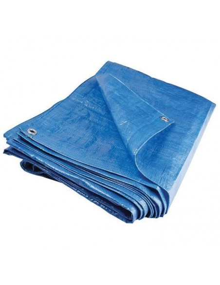 Prelată albastră cu inele, 4 x 6 m, 80 g/mp albastru