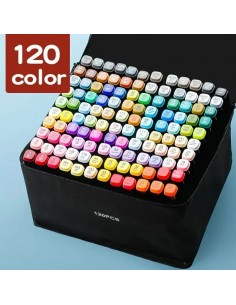 Set 120 markere colorate duble+geanta cu fermoar 2