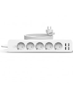 Prelungitor Jortan 2m – 5 prize, 2 porturi USB + 2 porturi