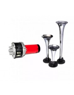 Claxon cu 3 goarne si compresor 12V 2