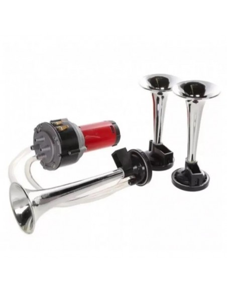 Claxon cu 3 goarne si compresor 12V