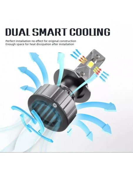 Set 2 Lampi Auto LED H7 V20 30000, Canbus, Alb Rece