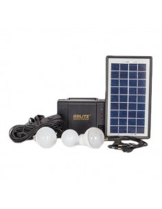 Kit Camping fotovoltaic cu panou solar, 3 becuri LED si slot 2