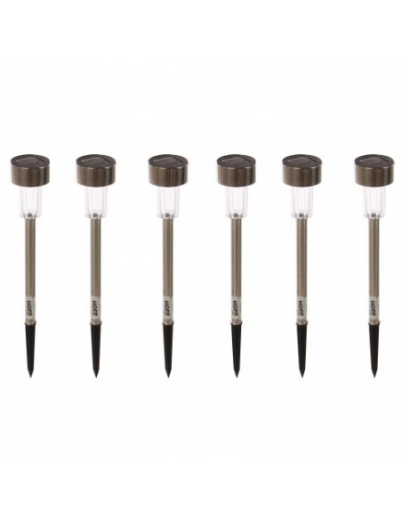 Lampa solara stick inox, H 36 cm, set 6 bucati