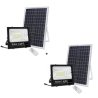 Set 2 x Proiector cu panou solar Jortan 50w, telecomanda, indicator baterie, 6500k, IP66