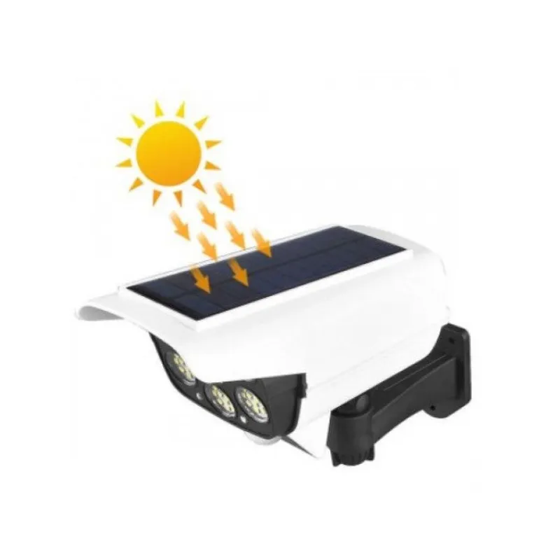 Camera falsa cu panou solar, 77 LED, senzor de miscare