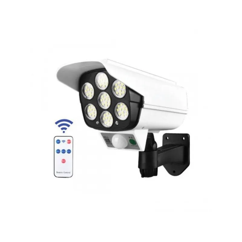Camera falsa cu panou solar, 77 LED, senzor de miscare