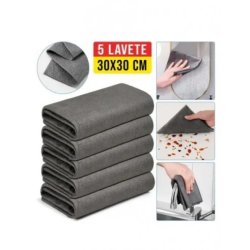 Set 5 Lavete Magice Microfibra 30x30 | Curățare Fără Scame