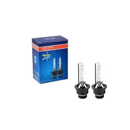 Set 2 becuri Xenon D2S White auto pentru far cu suport metalic 35W 6000K